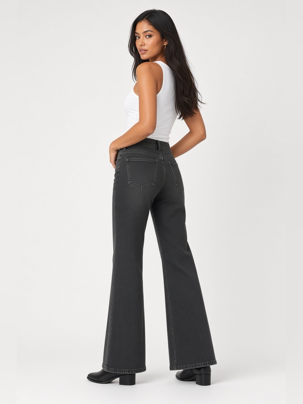 Universal Thread High-Rise Flare Jeans in Washed Black